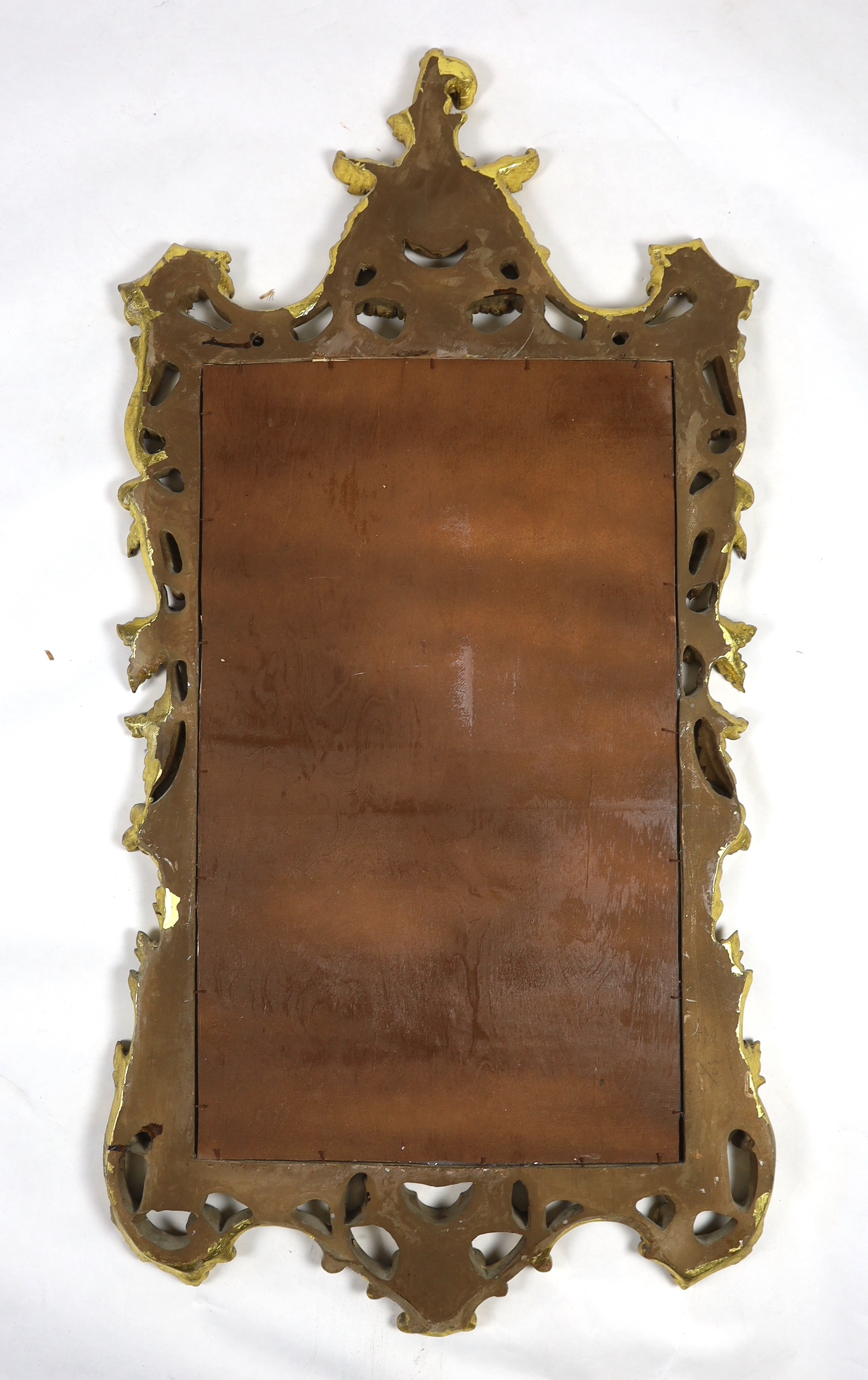 A 19th century Chippendale style carved giltwood wall mirror, width 78cm, height 154cm